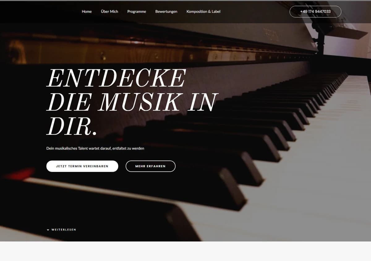 Website für Klavierunterricht