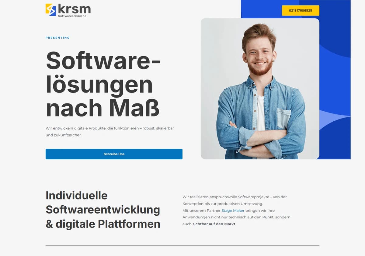Website der krsm Softwareschmiede