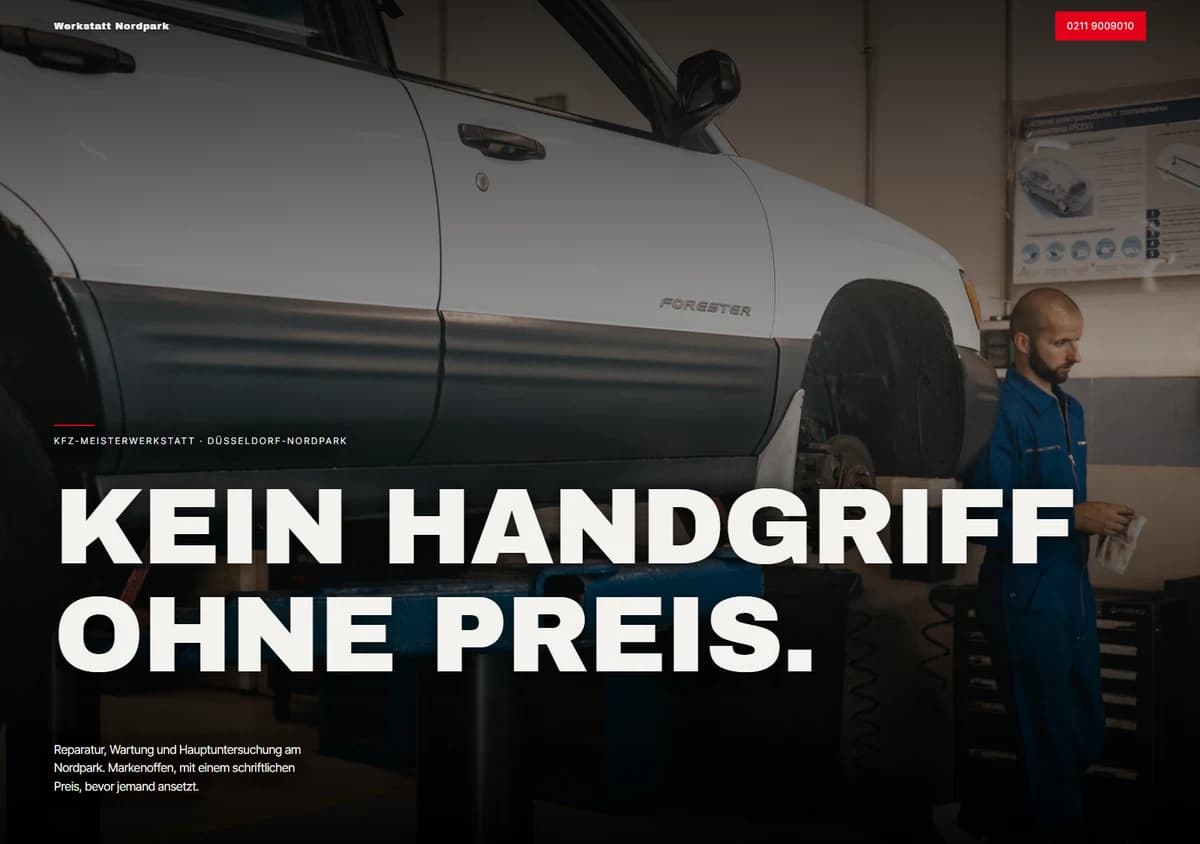 Musterseite für eine Kfz-Meisterwerkstatt