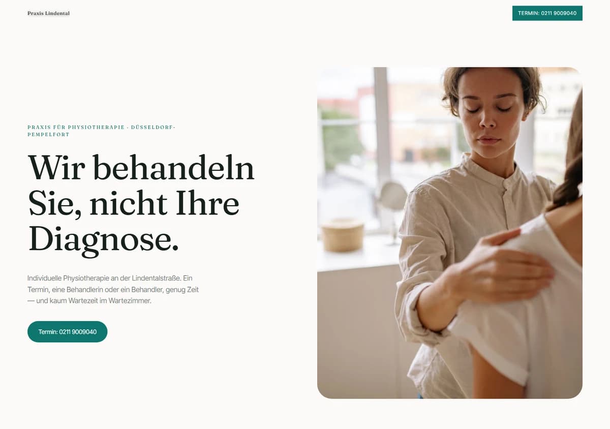 Musterseite für eine Physiotherapie-Praxis